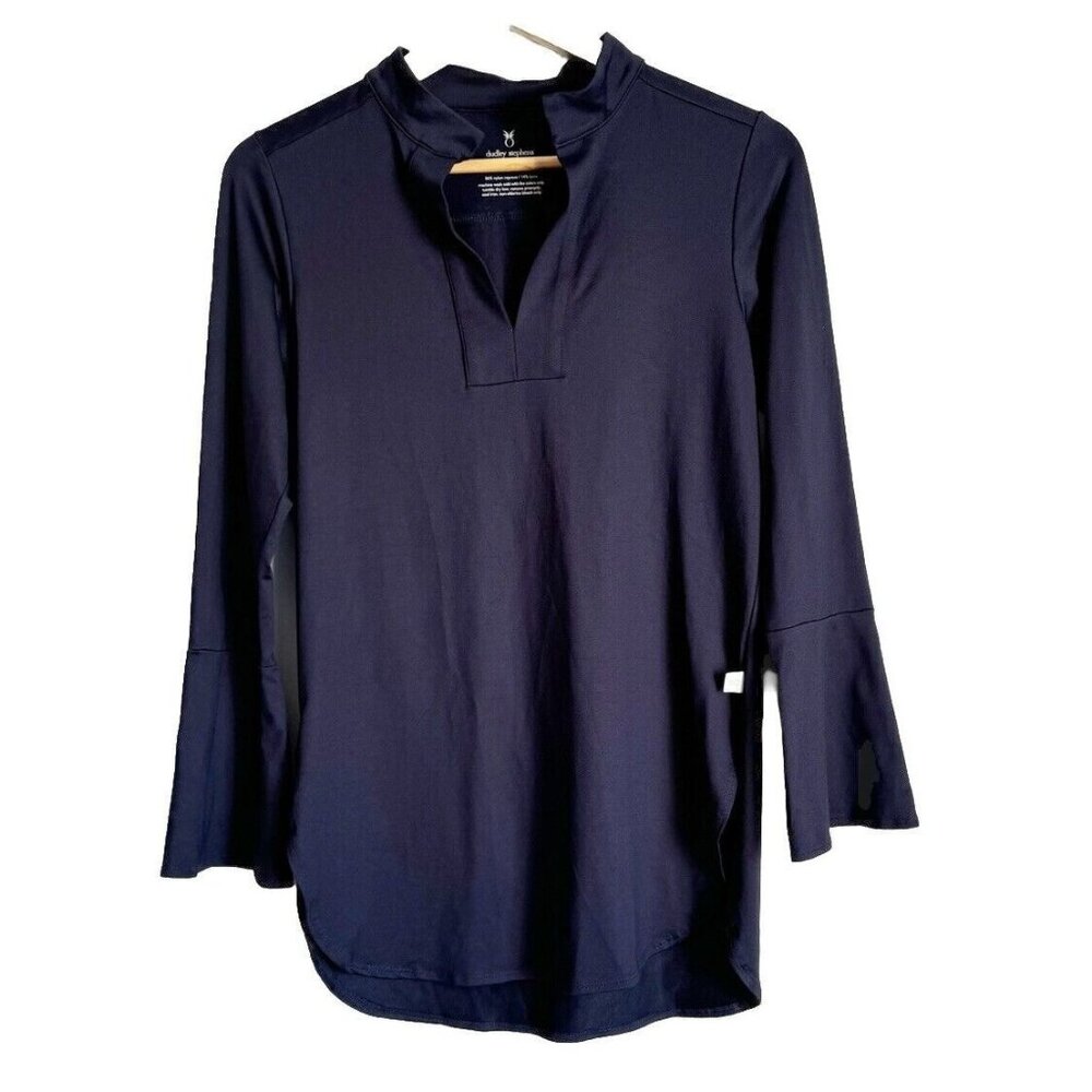 Dudley Stephens Women’s Blue Pheasant Lane Top Small Eco Flare Sleeves Outdoor
